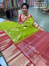 Parrot Green Tissue Vintage Kanjeevaram : S62F122