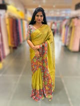 Apple Green Handloom Tissue & Pen kalamkari fusion Saree SS50407