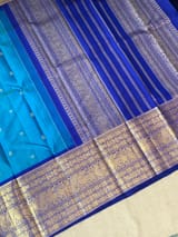 Peacock Blue vintage kanjeevaram saree : S62F157