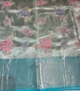 Mint Blue Designer Kanchi Saree with allover embroidery SS50196