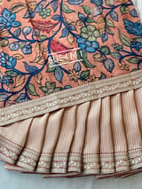 Rust Orange  Banarasi tonchoi with pen kalamkari Blouse : D62F021