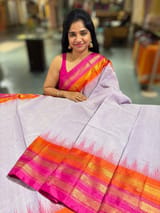 Lilac ponduru khadi jamdani Saree SS50360