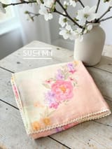 Floral printed handloom lenin saree