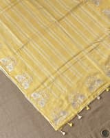 Pastel Yellow Designer Silk kota saree with elephant embroidered border SS50266