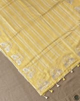Pastel Yellow Designer Silk kota saree with elephant embroidered border SS50266