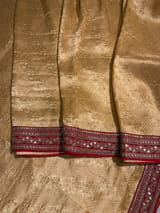 Peach & Reddish Pink Combo Banarasi Tissue Brocade saree SS50216