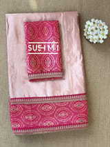 Pastel Pink Tissue fusion Saree : S62107