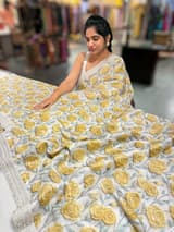 Silver base Tissue Georgette Saree SS50109