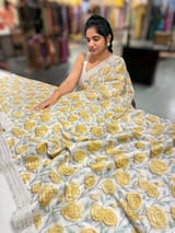 Silver base Tissue Georgette Saree SS50109