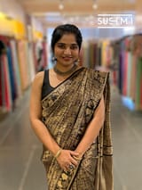 Black Banarasi Brocade Katan silk Saree : S62124