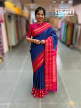 Royal Blue vintage Gadwal Silk Saree : S62F206