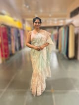 Pure Muslin Ombre Dyed Saree With allover Embroidery