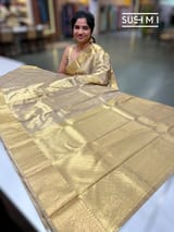 Antique Sage Green Kanjeevaram Tissue Saree
