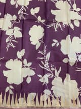 Mauve Pure Organza With Temple Embroidered Border & Tussar Printed Blouse SS50296