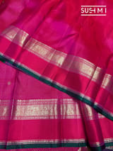 Rani Pink Vaira Oosi Checks Vintage kanjeevaram Saree