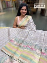 Lilac Designer Kora Banarasi Saree: S62F229