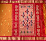 Mustard Pure handloom yeola pythani Saree