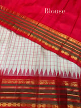 Ivory vintage Checks Gadwal Silk Saree : S62F207