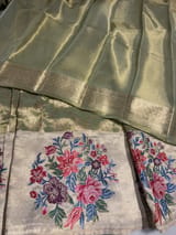 Mint Green Banarasi brocade with embroidery SS5081