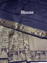 Midnight Blue Banarasi Brocade Katan silk Saree : D62126