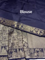 Midnight Blue Banarasi Brocade Katan silk Saree : D62126