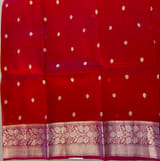 Red with pink Combo Pure Handloom premium Kora Banarasi Saree