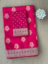 Pink Designer Banarasi Silk Saree