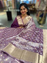 Purple Banarasi Silver Tissue Saree SS50538