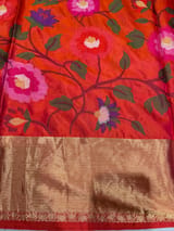 Pinkish Orange Kanchi Soft Silk Saree with embroidery : S62F175
