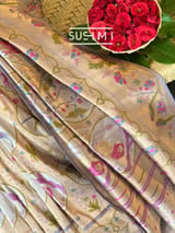 Lilac Banarasi paithani Ektara Tissue Saree : D62F003