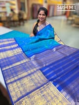 Peacock Blue vintage kanjeevaram saree : S62F157