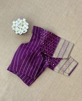 Brinjal Pure Handloom Banarasi Silk Saree