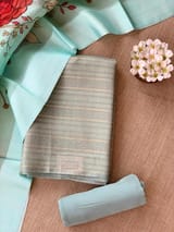 Mint Blue Banarasi Chiniya Silk 3-pc Suit set : SS62J09