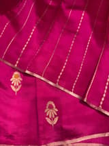 Pink Borderless Poona Silk Saree