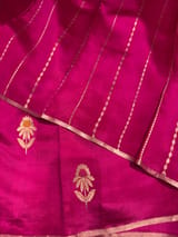 Pink Borderless Poona Silk Saree