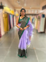 Ponduru Khadi Saree with Kanchi Style borders in 80’s Count