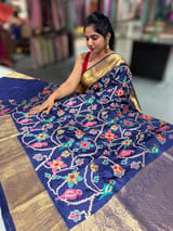 Blue Kanjeevaram soft silk with embroidery SS50124