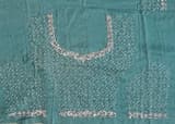 Peacock Blue Pure Organza heavy allover Handwork Saree