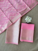Coral Pink Banarasi Mul Silk Brocade 3-pc Sharara Suit set : SS62J12
