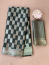 Forest Green Banarasi chinia brocade saree  SS5092