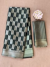 Forest Green Banarasi chinia brocade saree  SS5092