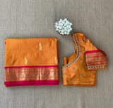 Mustard Pure handloom yeola pythani Saree