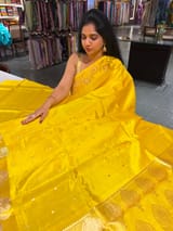 Yellow Poona Silk Saree
