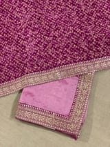 Majenta Pure Tissue Saree with velvet Bandhini pitawork blosue SS50418