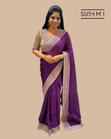Purple DesignerOrganza saree SS50249