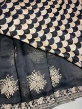 Black Designer Organza Handwork Saree