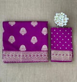 Purple Designer Banarasi Silk Saree