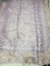 Lilac Organza saree with heavy embroiderey SS50552