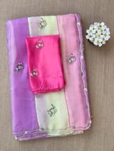 Multi colour Georgette Saree with handwork