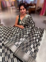 Forest Green Banarasi chinia brocade saree  SS5092